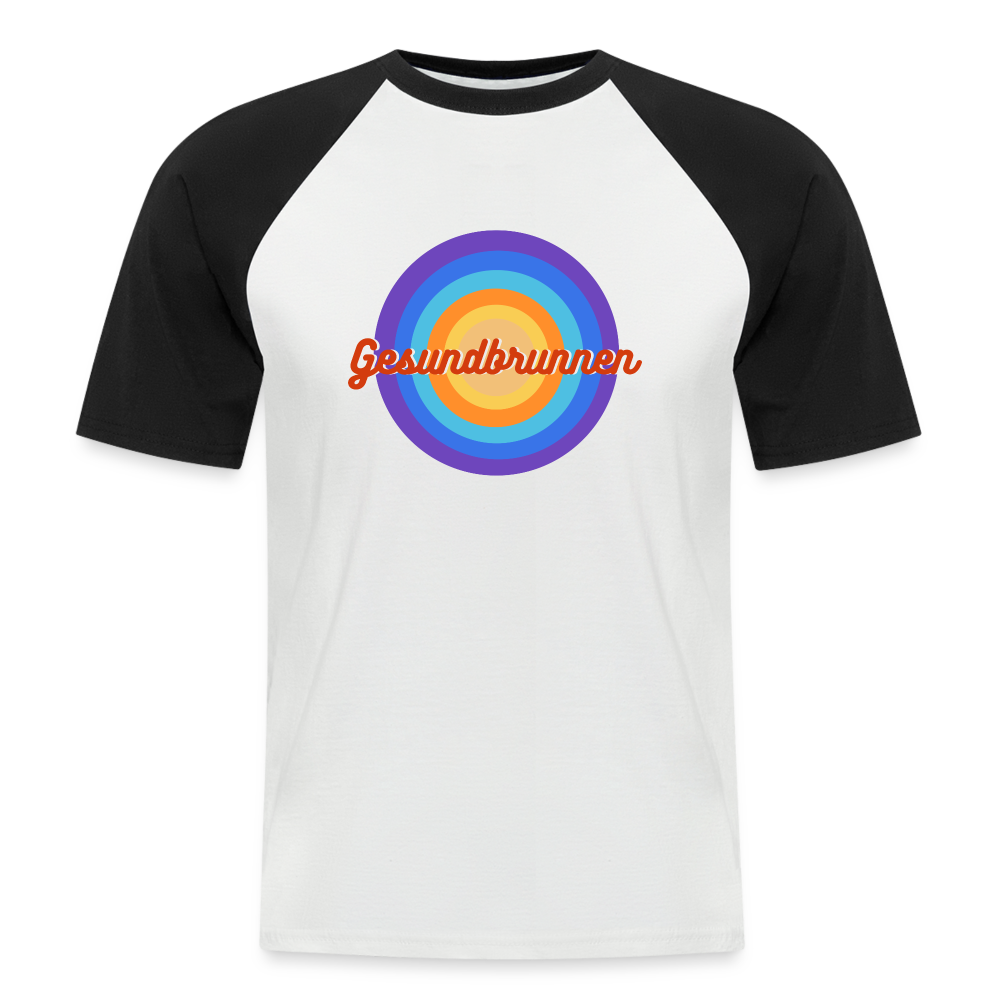 Gesundbrunnen Retro - Männer Baseball T-Shirt - Weiß/Schwarz
