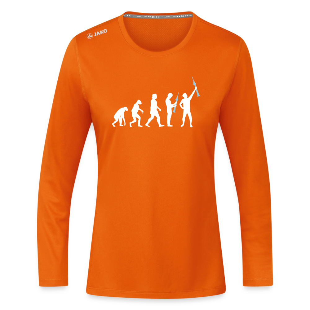 Evolution - Frauen Sport Langarmshirt - Neonorange