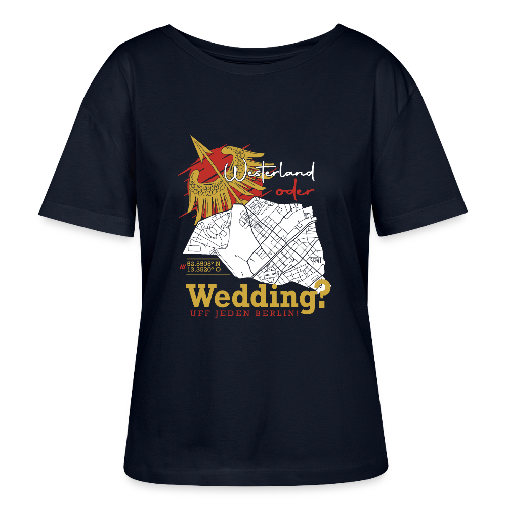 Westerland oder Wedding - Relaxed Rundhals Frauen Bio-T-Shirt - Navy