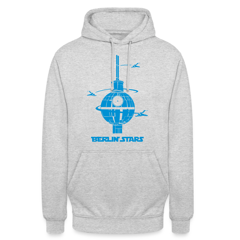 Berlin Stars - Blau - Unisex Hoodie - Hellgrau meliert