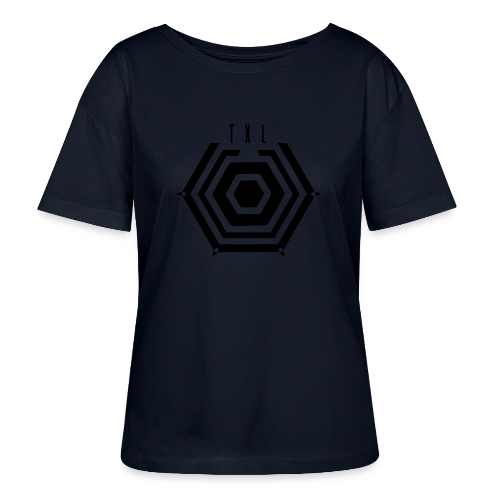 Tegel TXL Umrisse - Relaxed Rundhals Frauen Bio-T-Shirt - Navy