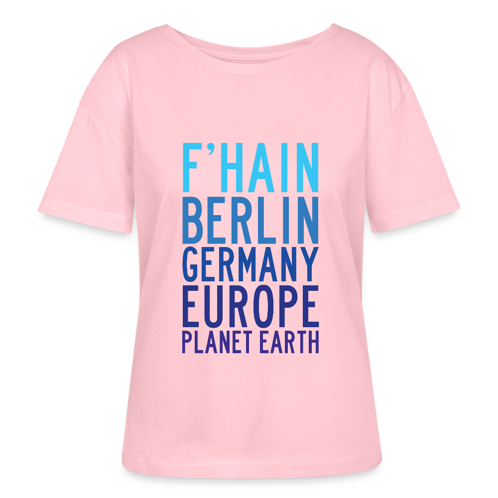 F'hain - Planet Earth - Relaxed Rundhals Frauen Bio-T-Shirt - Hellrosa