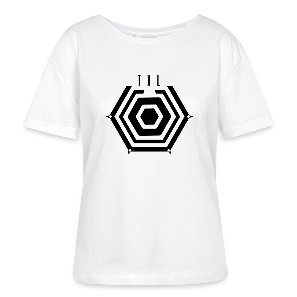 Tegel TXL Umrisse - Relaxed Rundhals Frauen Bio-T-Shirt - Weiß