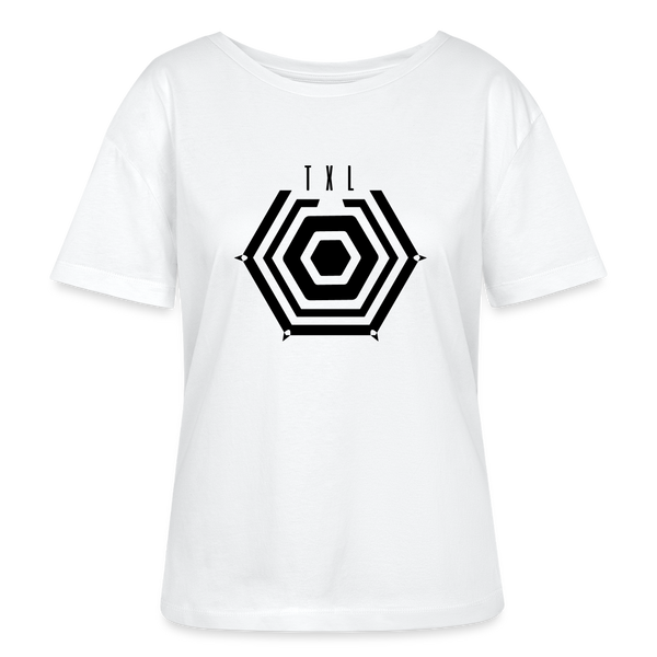 Tegel TXL Umrisse - Relaxed Rundhals Frauen Bio-T-Shirt - Weiß