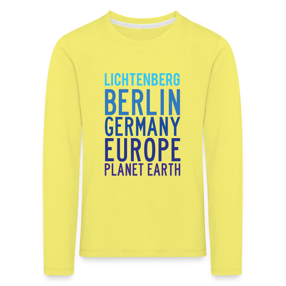 Lichtenberg Planet Earth - Kinder Langarmshirt - Gelb