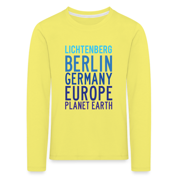 Lichtenberg Planet Earth - Kinder Langarmshirt - Gelb