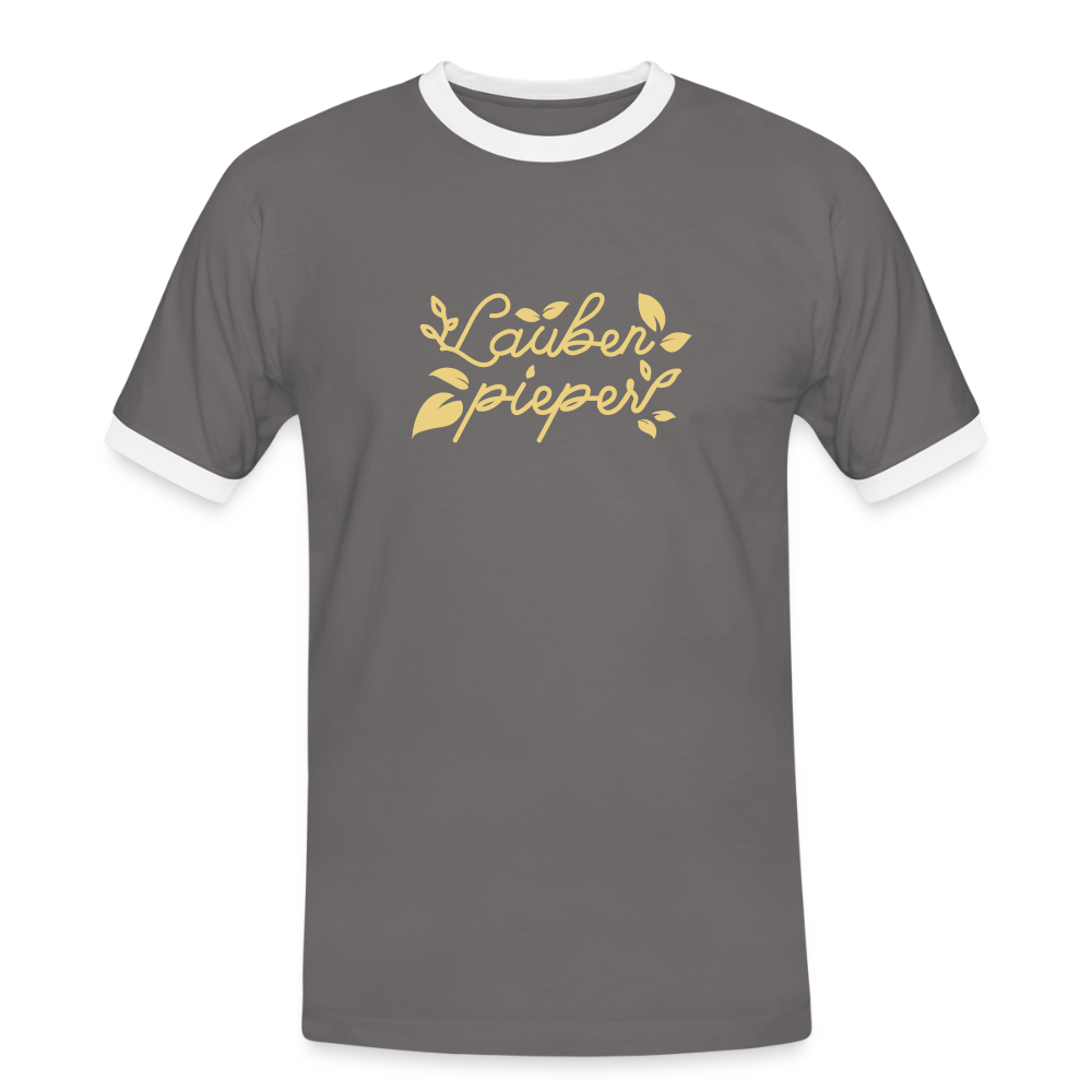 Lauben pieper - Männer Ringer T-Shirt - Dunkelgrau/Weiß