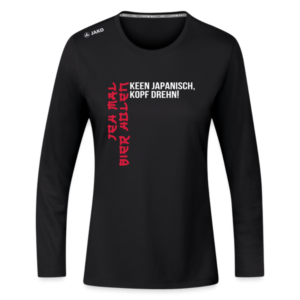 Jeh mal Bier holen! - Frauen Sport Langarmshirt - Schwarz