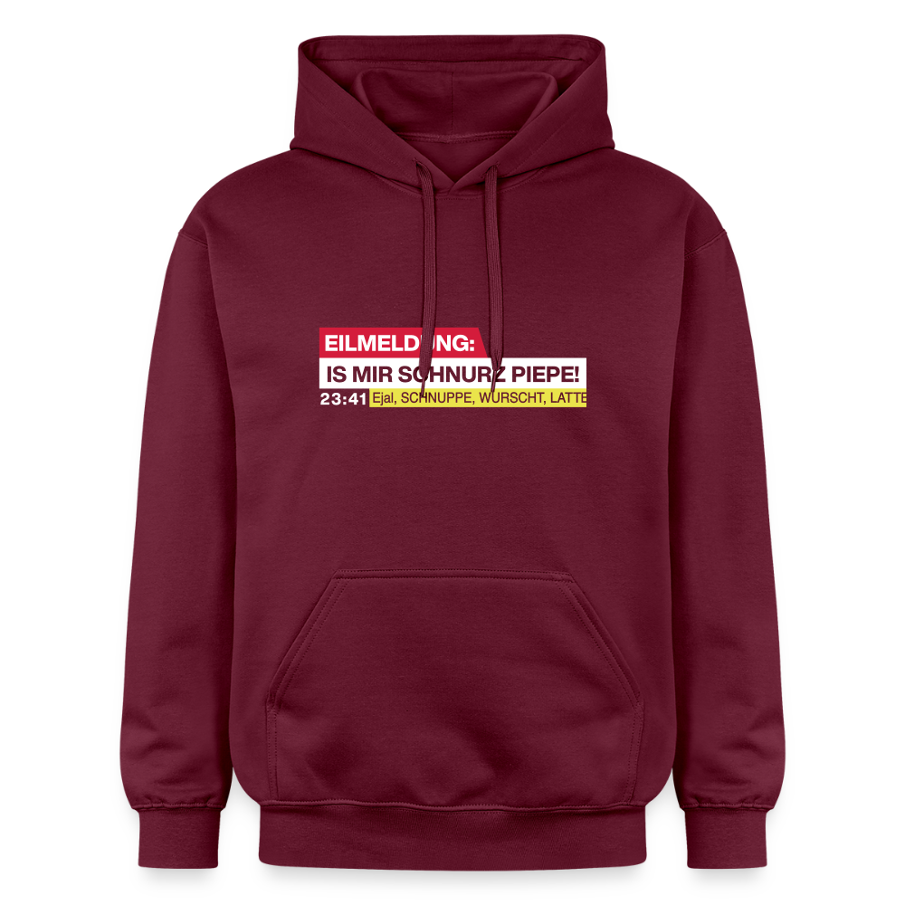 Eilmeldung: Is mir Schnurz Piepe! - Hoodie - Maroon