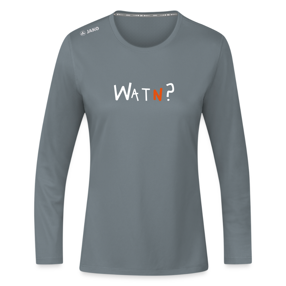 WATN? - Frauen Sport Langarmshirt - Grau