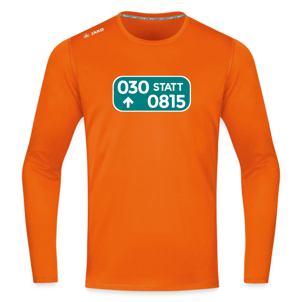 030 statt 0815 - Männer Sport Langamshirt - Neonorange