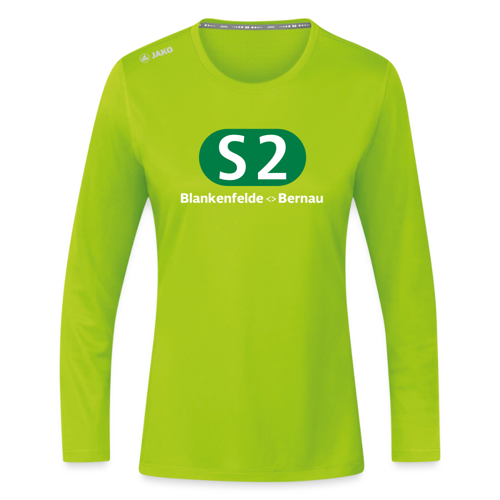 S2 - Frauen Sport Langarmshirt - Neongrün