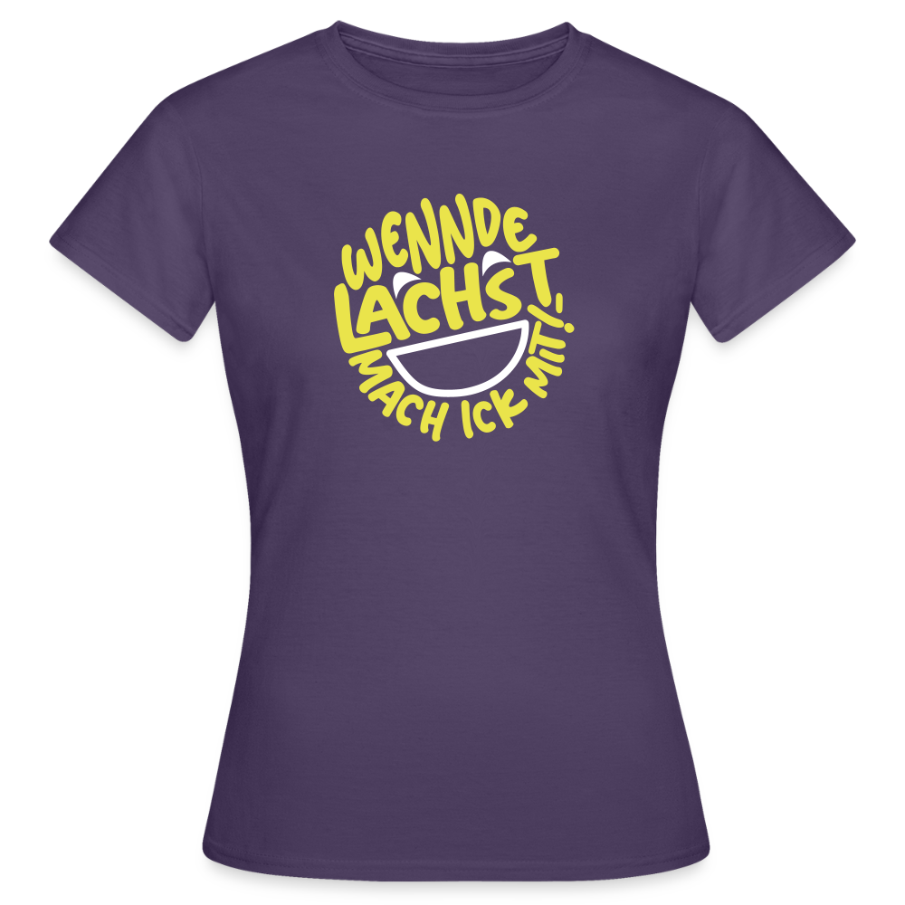 Wennde lachst, mach ick mit! - Frauen Premium T-Shirt - Dunkellila