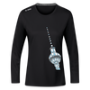 Fernsehturm Geometrie - Frauen Sport Langarmshirt - Schwarz