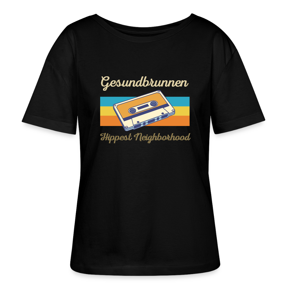 Gesundbrunnen Hippest Neighborhood - Relaxed Rundhals Frauen Bio-T-Shirt - Schwarz