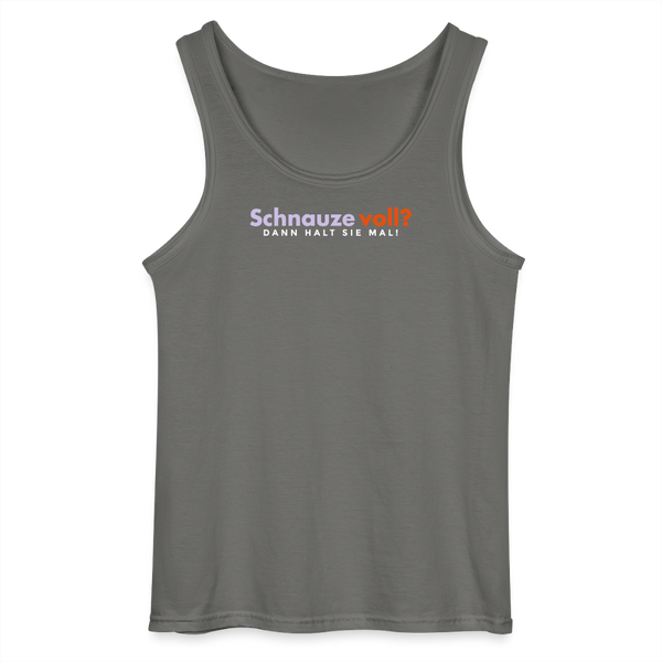 Schnauze voll? Dann halt sie mal! - Männer Tank Top - Anthrazit