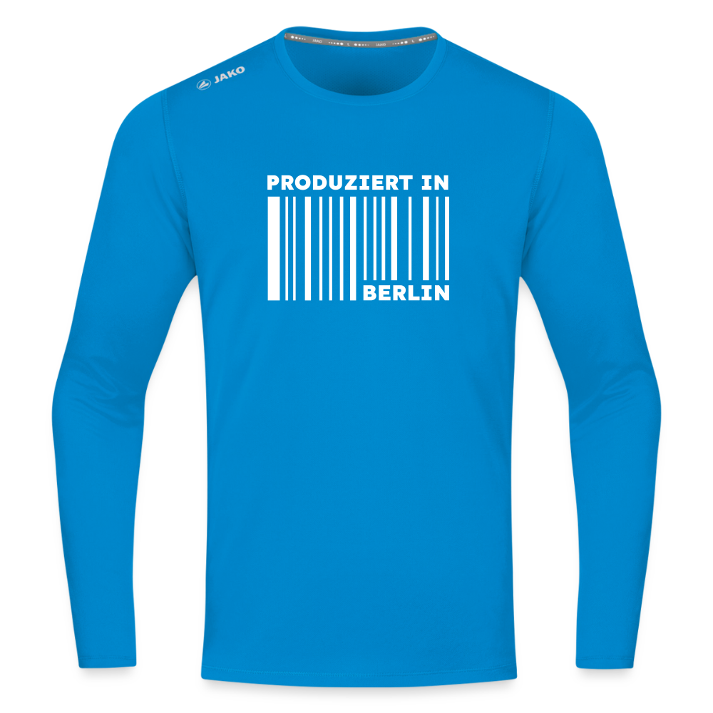 PRODUZIERT IN BERLIN - Männer Sport Langamshirt - Saphirblau