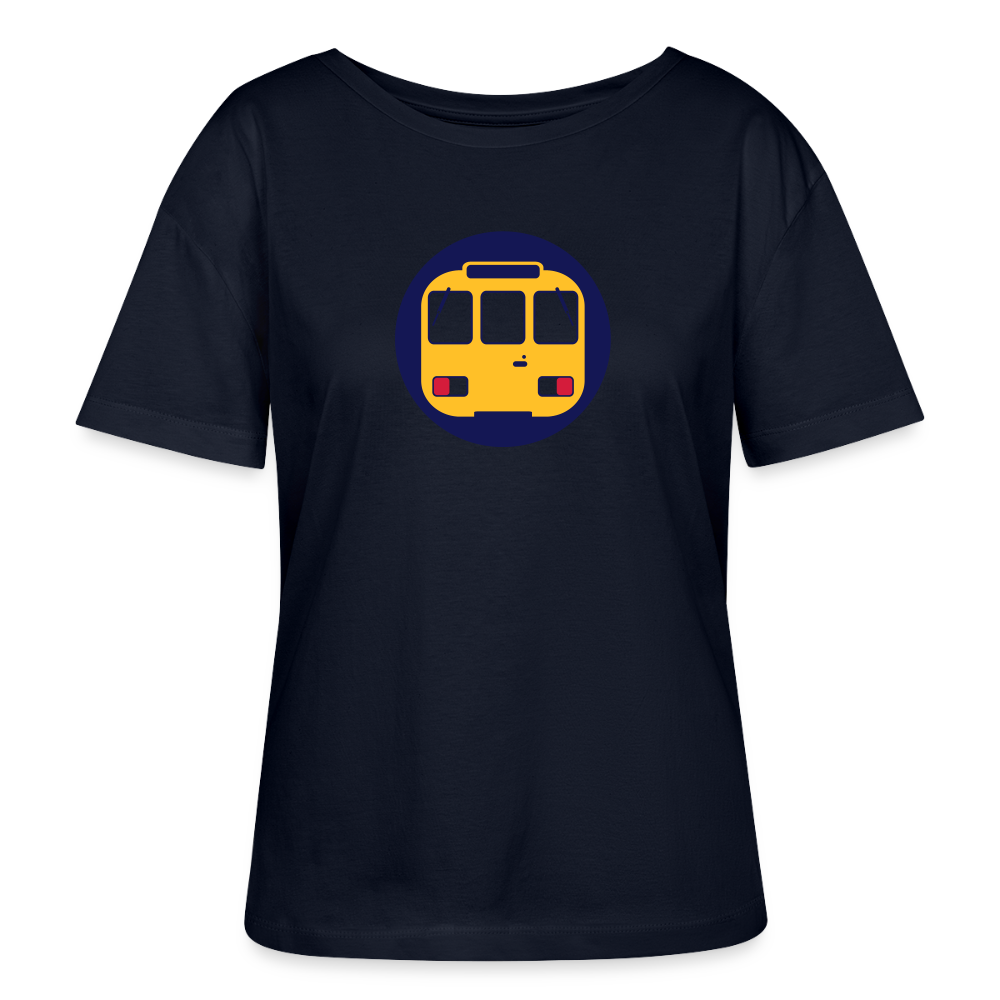 U-Bahntunnel - Relaxed Rundhals Frauen Bio-T-Shirt - Navy