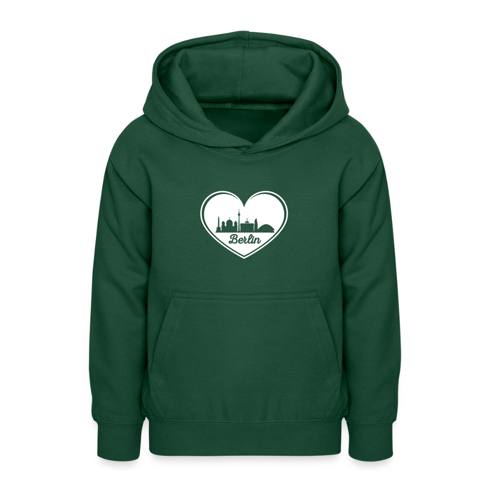 I love Berlin weiß - Teenager Hoodie - Flaschengrün