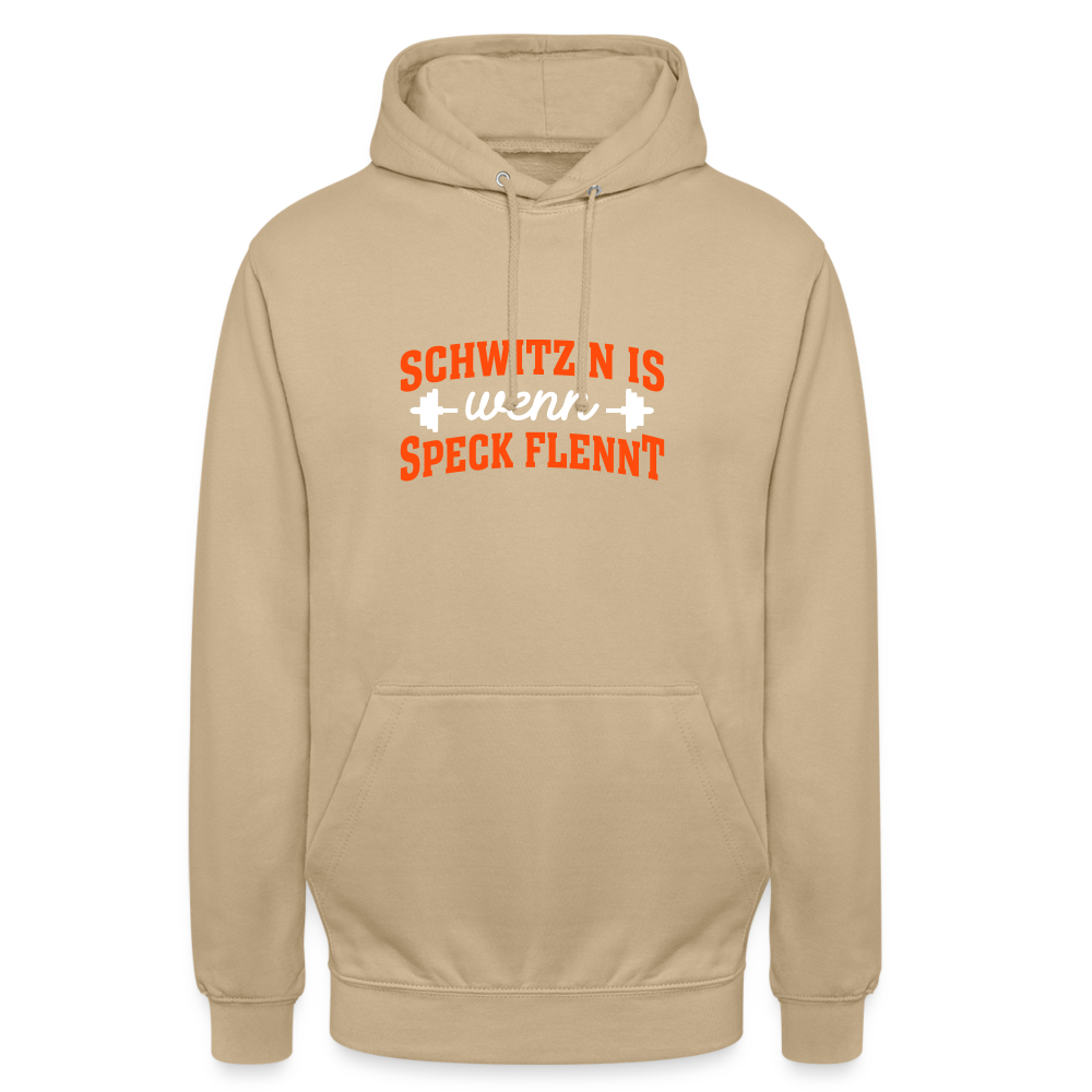Schwitz'n is wenn Speck flennt - Unisex Hoodie - Beige