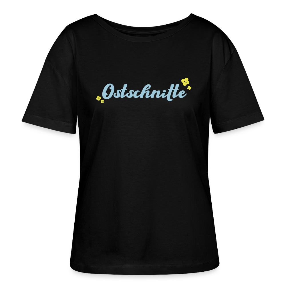 Ostschnitte - Relaxed Rundhals Frauen Bio-T-Shirt - Schwarz