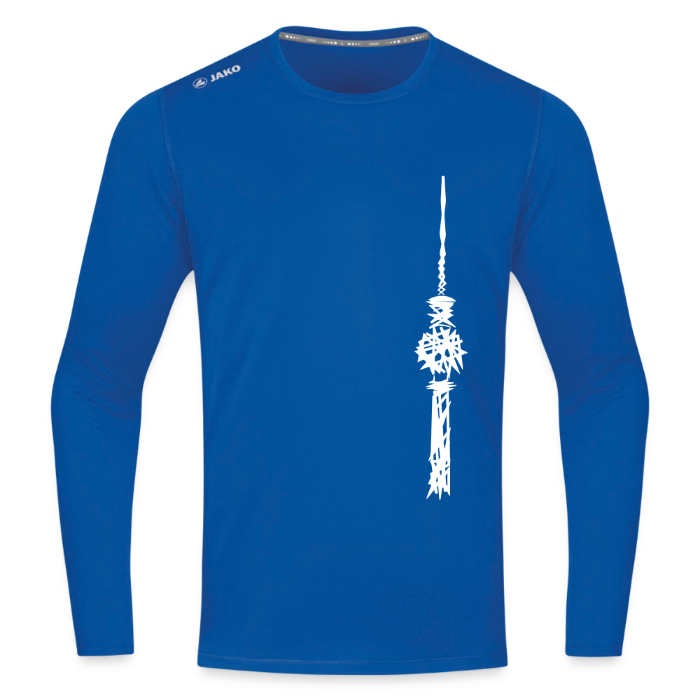 Fernsehturm Zick zack - Männer Sport Langamshirt - Royalblau