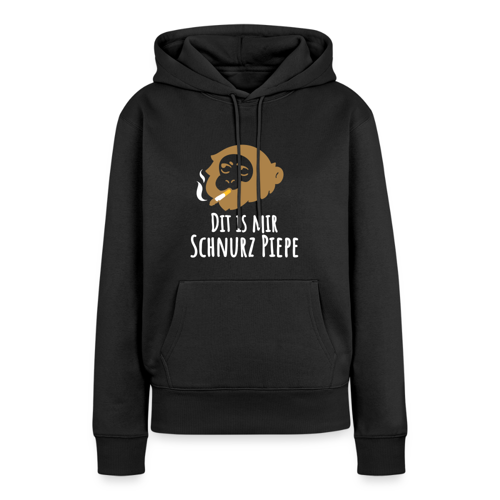 Dit is mir Schnurz Affe - Frauen Premium Hoodie - Schwarz