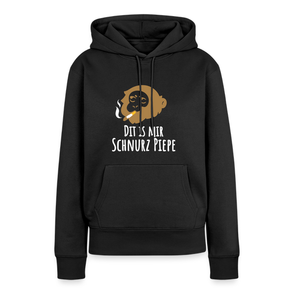 Dit is mir Schnurz Affe - Frauen Premium Hoodie - Schwarz
