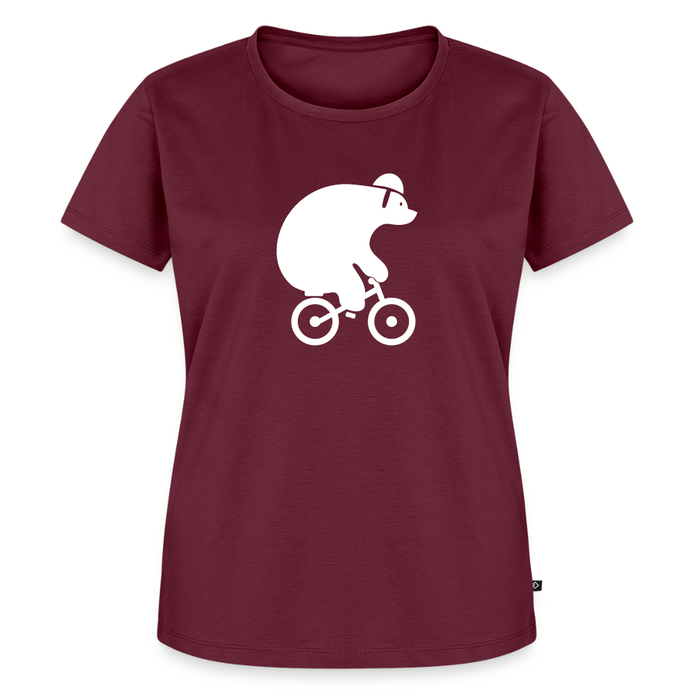 Fahrradbär - Frauen Premium T-Shirt - Burgunderrot