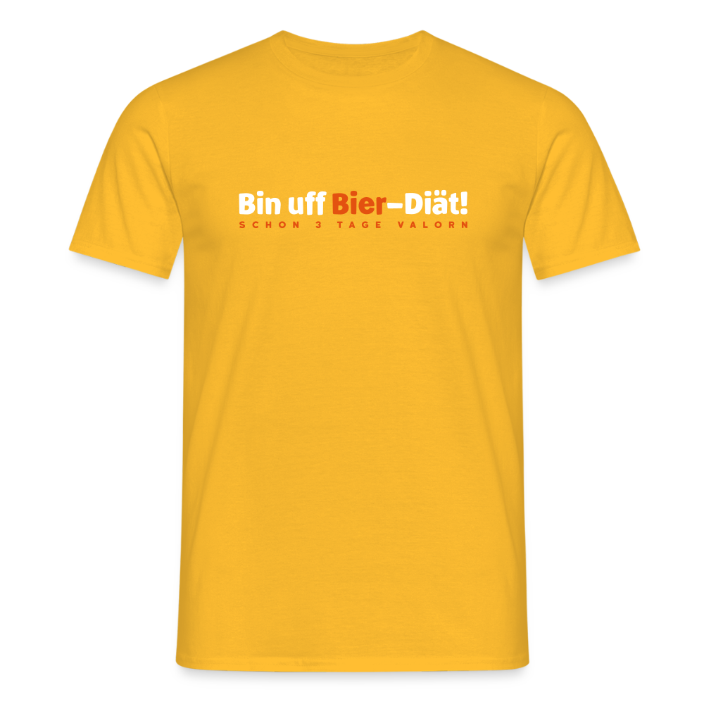 Bin uff Bier-Diät! (schon 3 Tage valorn) - Männer Premium T-Shirt - Gelb