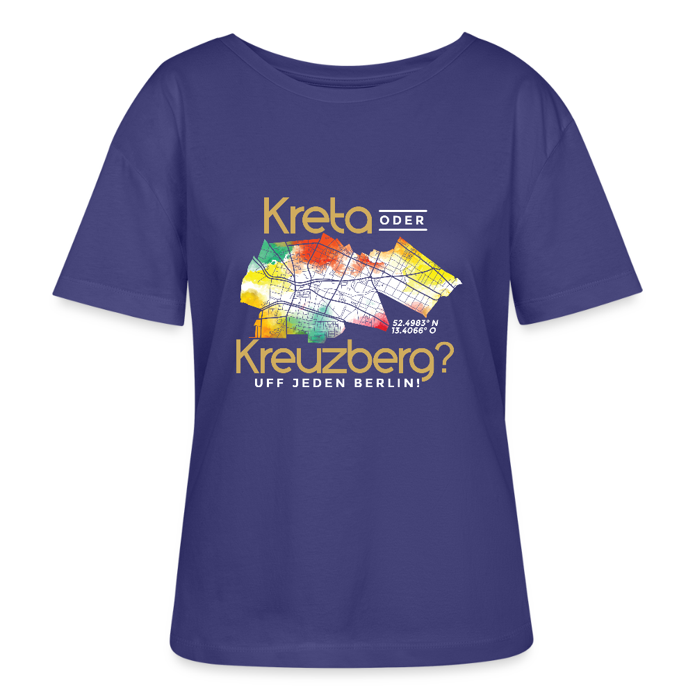 Kreta oder Kreuzberg - Relaxed Rundhals Frauen Bio-T-Shirt - Dämmerung