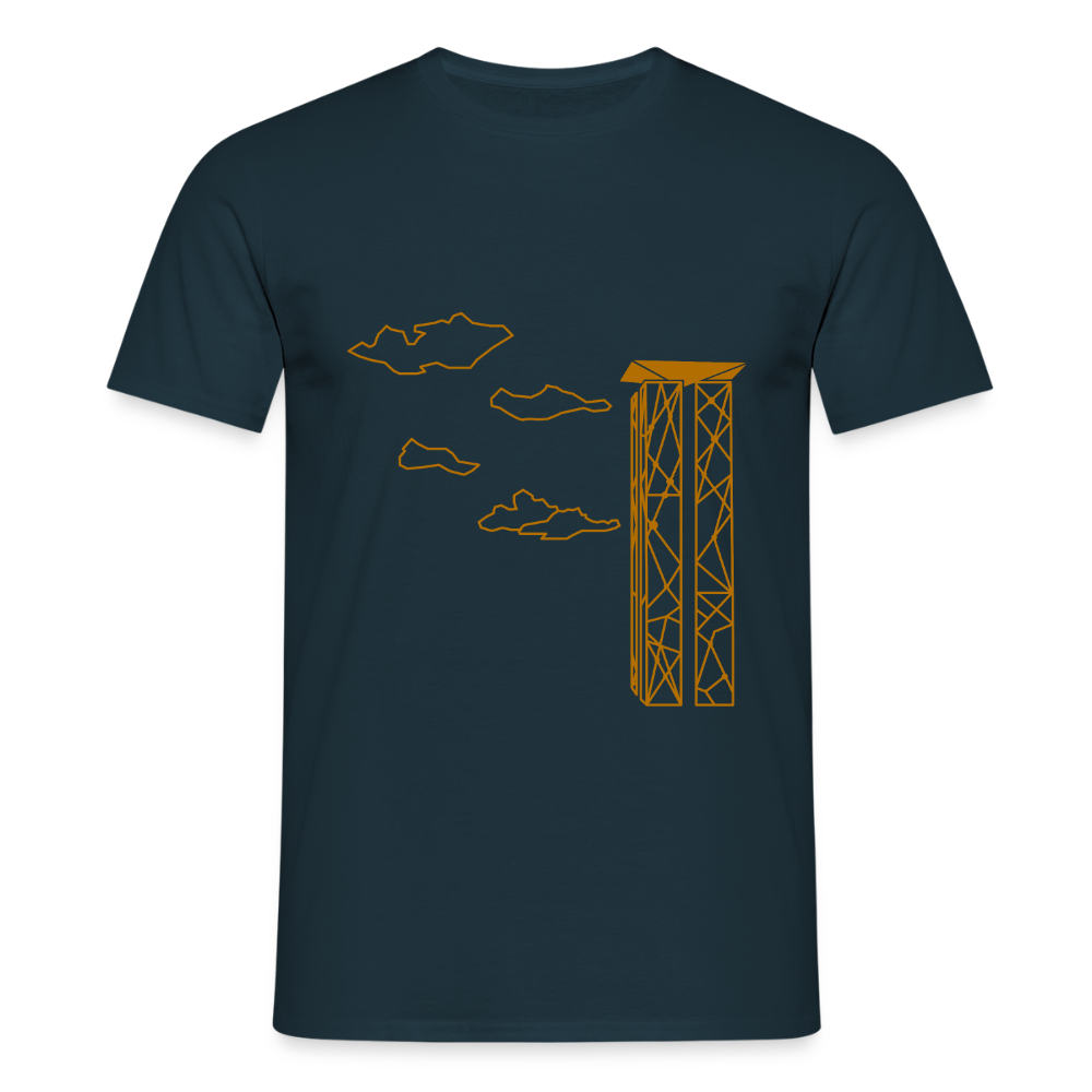 Carillon mit Wolken - Männer Premium T-Shirt - Navy
