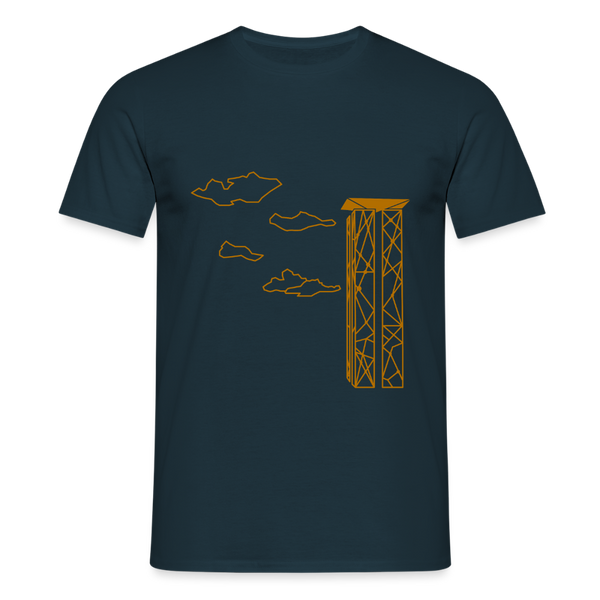 Carillon mit Wolken - Männer Premium T-Shirt - Navy