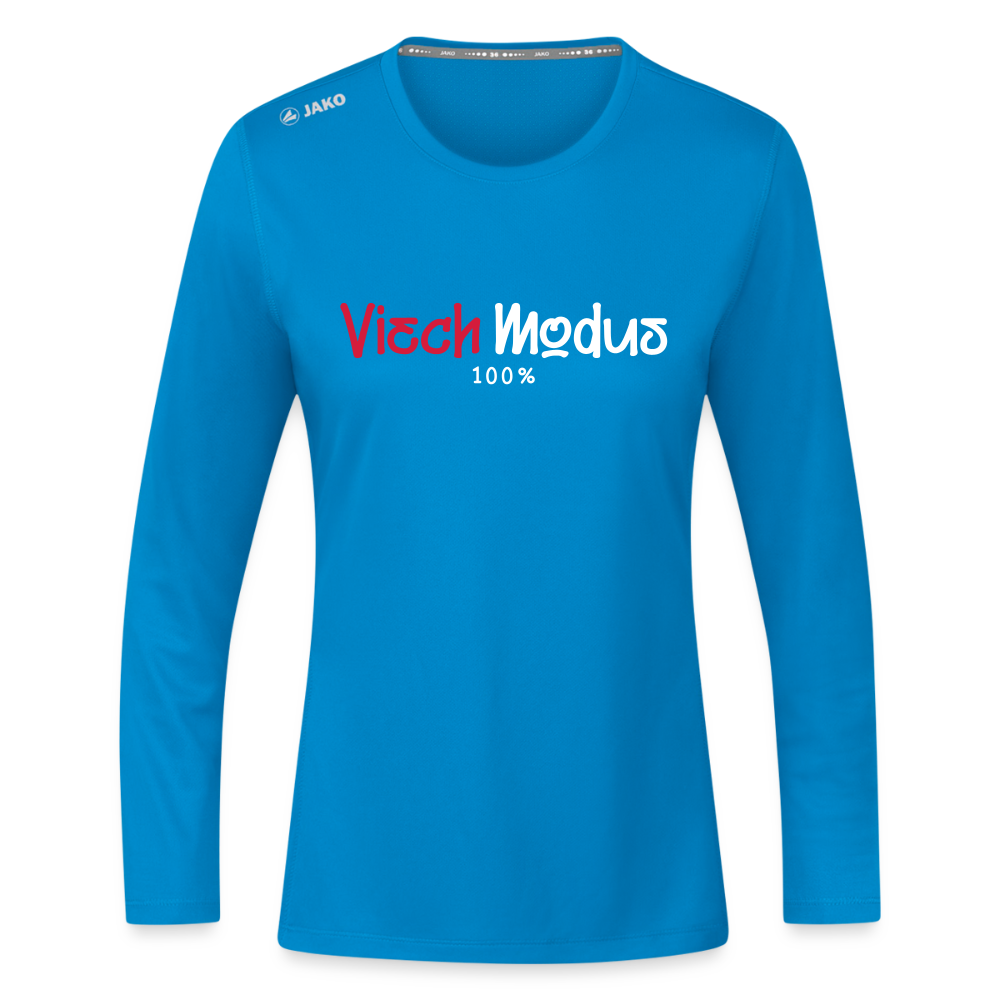 Viech Modus 100% - Frauen Sport Langarmshirt - Saphirblau