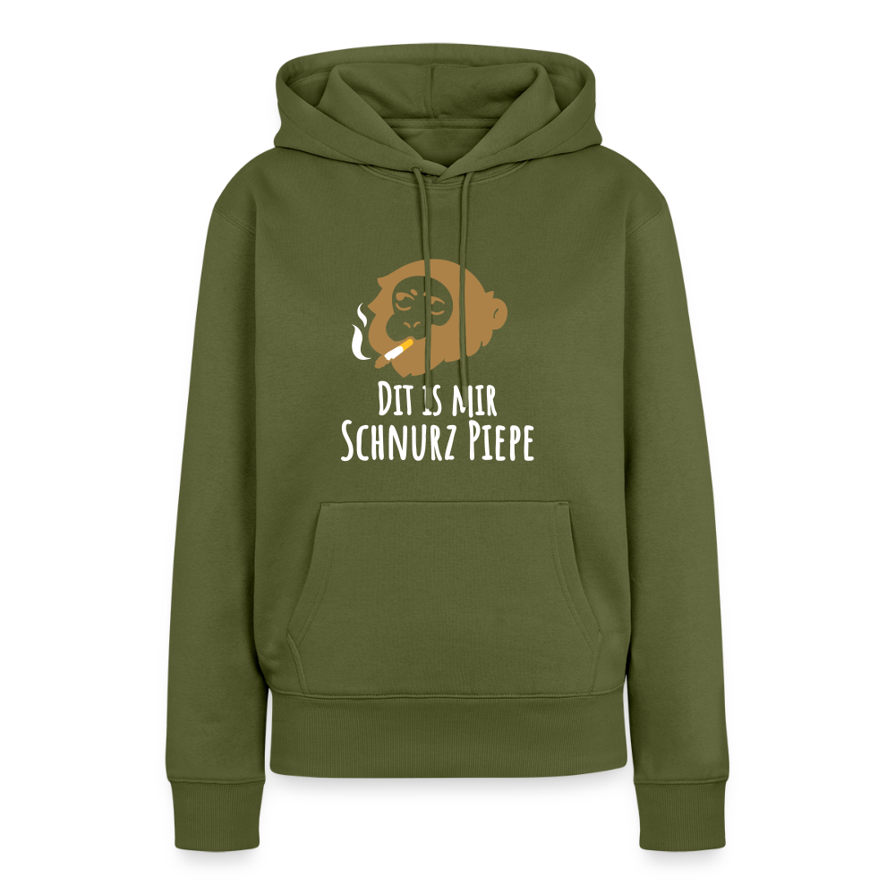 Dit is mir Schnurz Affe - Frauen Premium Hoodie - Khaki