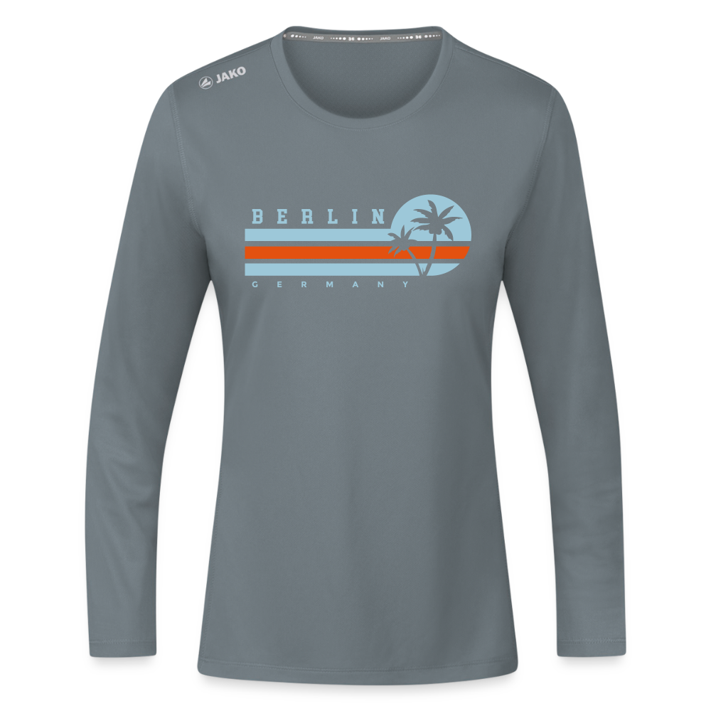 Berlin, Germany - Frauen Sport Langarmshirt - Grau
