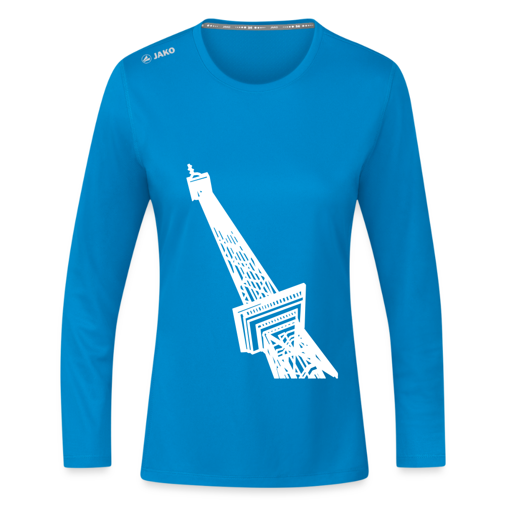 Der Funkturm - Frauen Sport Langarmshirt - Saphirblau