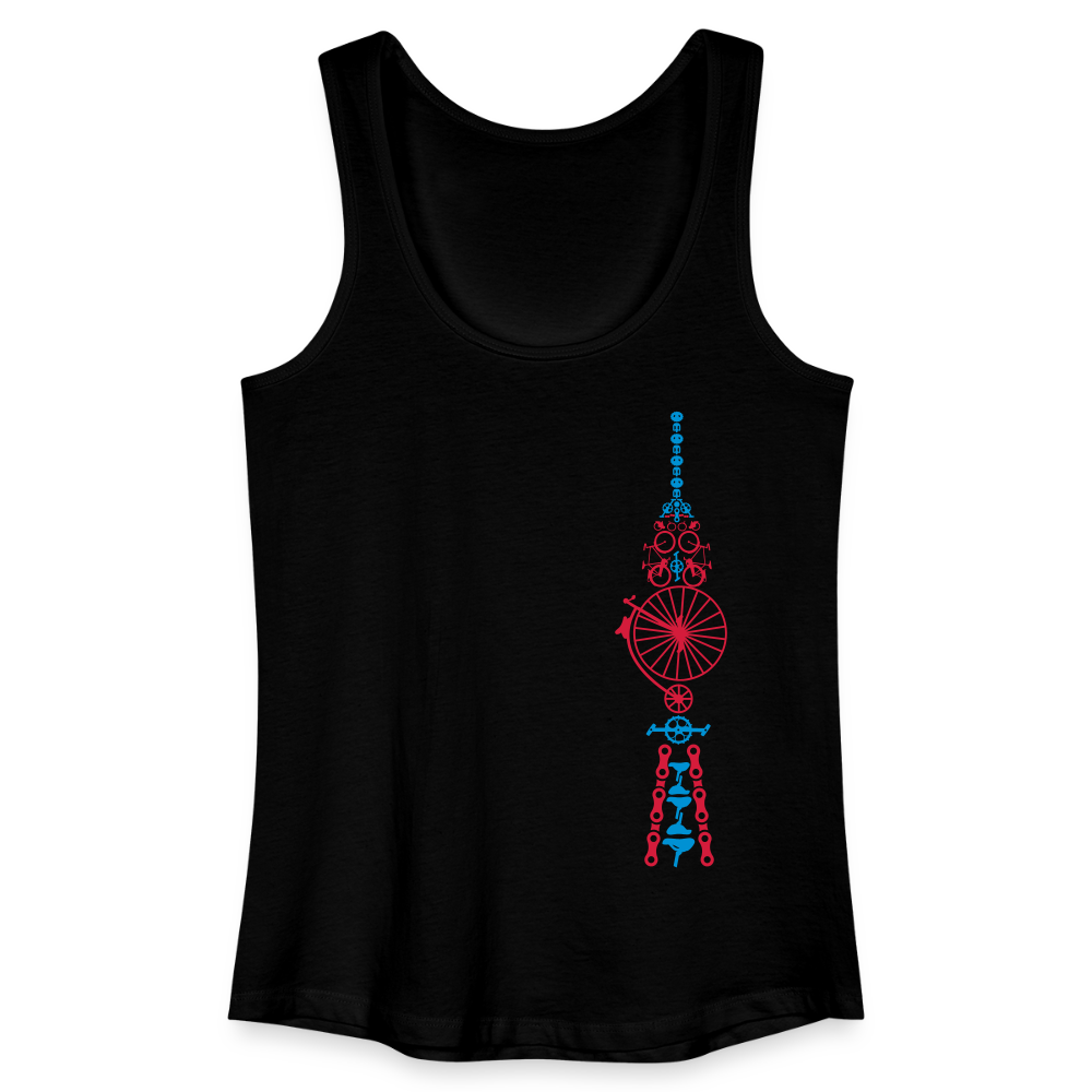 Fernsehturm der Fahrräder - Frauen Bio Tank Top - Schwarz