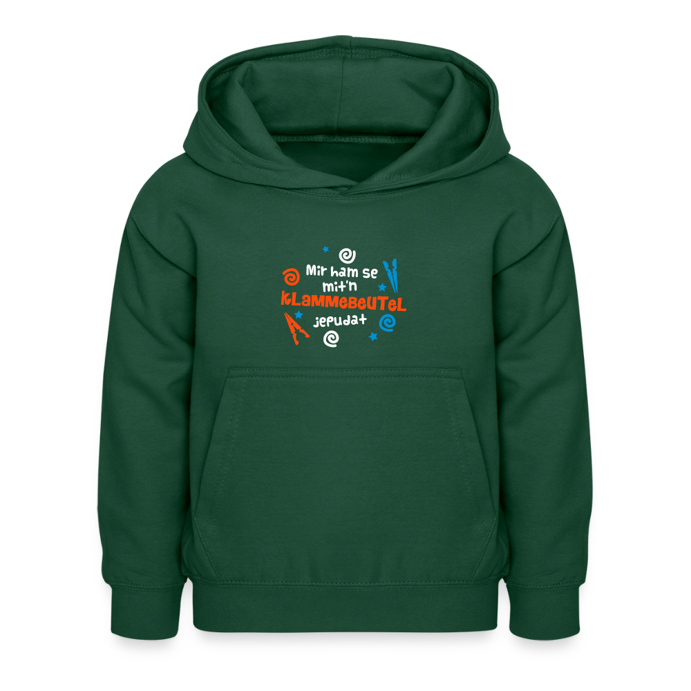 Mit'n Klammabeutel jepudat - Kinder Hoodie - Flaschengrün