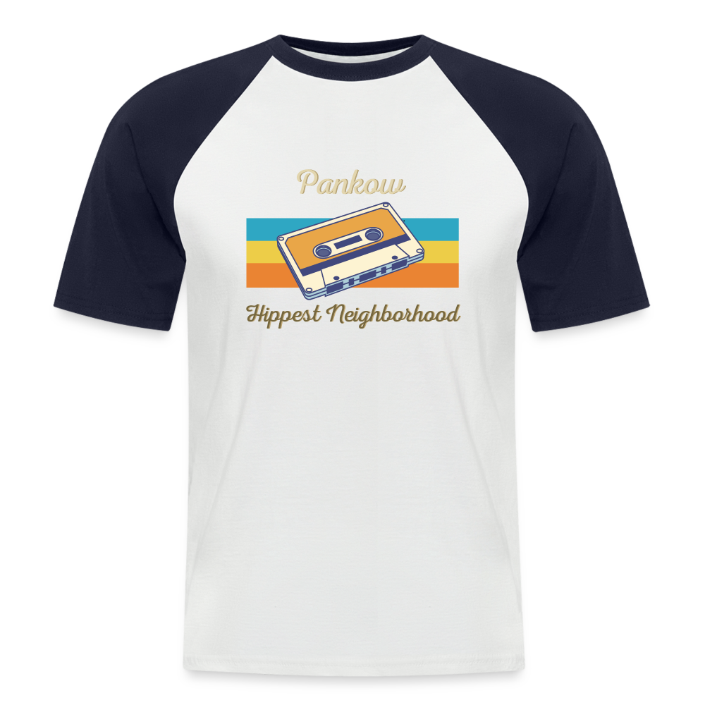 Pankow Hippest Neighborhood - Männer Baseball T-Shirt - Weiß/Navy