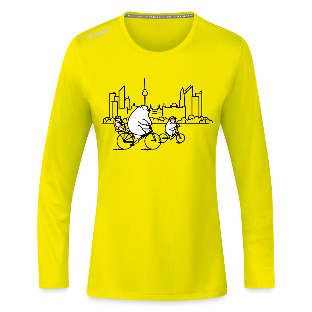 Fahrradtour Berlin - Frauen Sport Langarmshirt - Neongelb