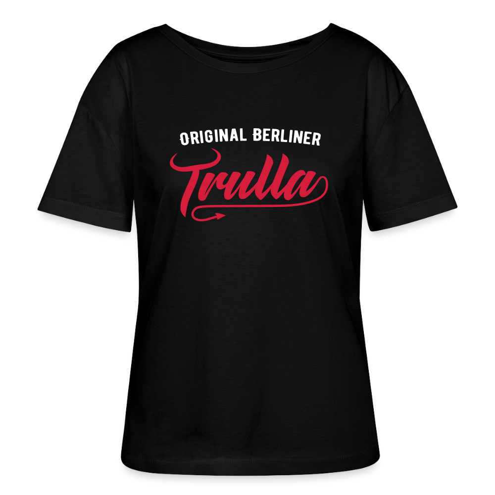 Trulla - Relaxed Rundhals Frauen Bio-T-Shirt - Schwarz