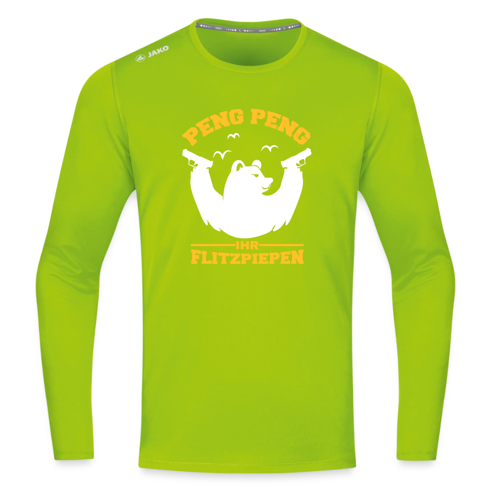 Peng Peng - Männer Sport Langamshirt - Neongrün