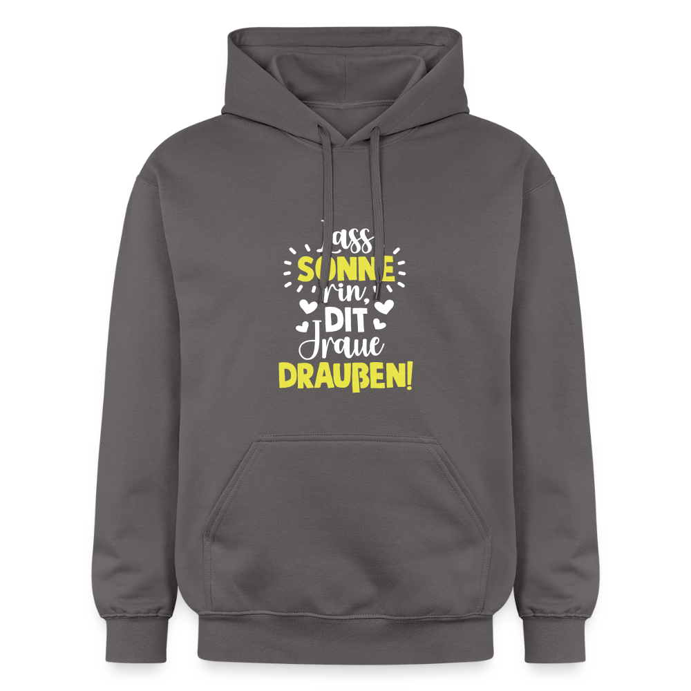 Lass Sonne rin, dit Jraue draußen! - Hoodie - Dunkelgrau