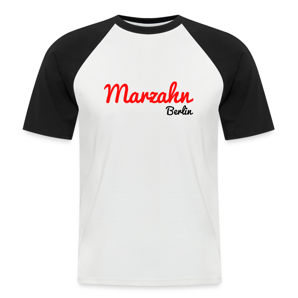 Marzahn Berlin - Männer Baseball T-Shirt - Weiß/Schwarz