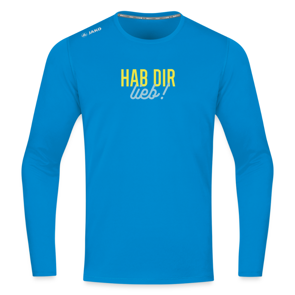 Hab Dir Lieb! - Männer Sport Langamshirt - Saphirblau