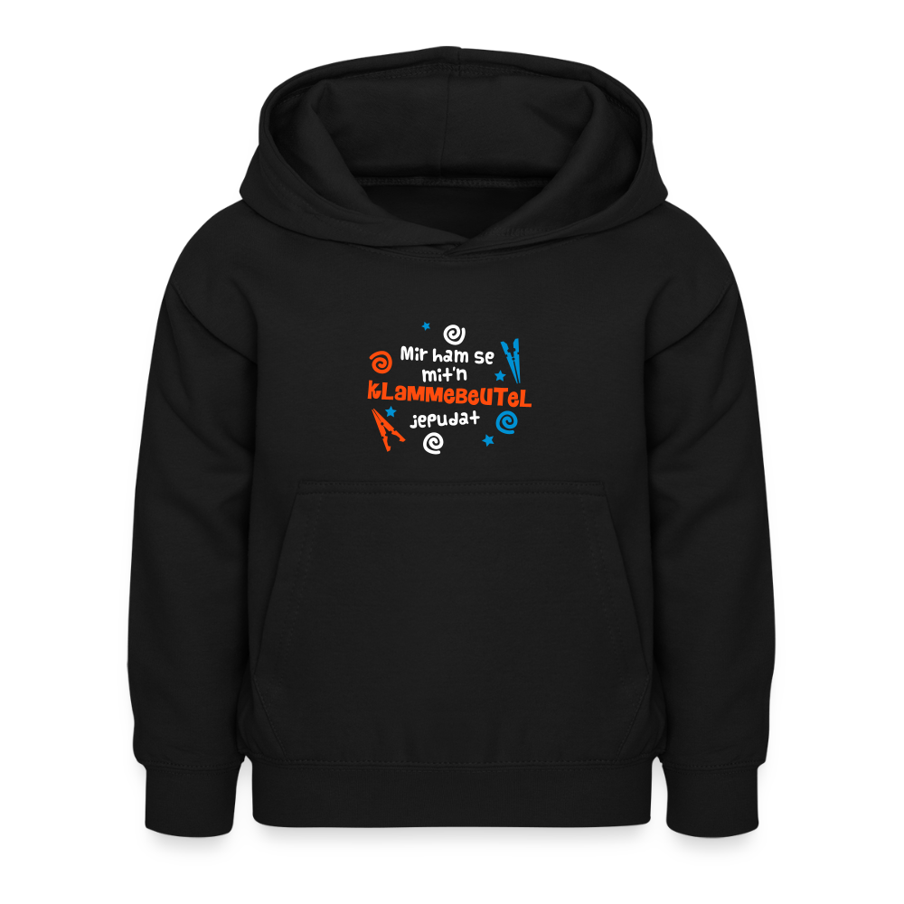 Mit'n Klammabeutel jepudat - Kinder Hoodie - Schwarz