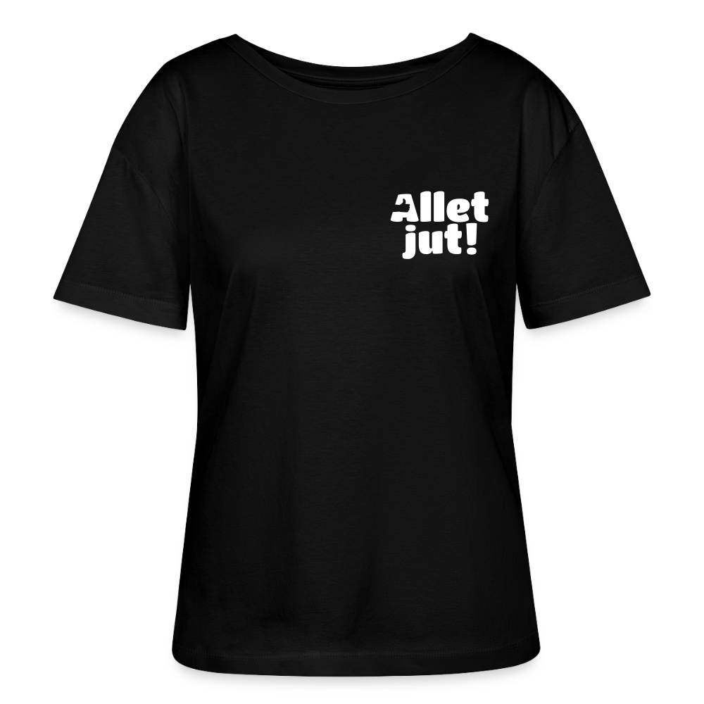 Allet Jut - Relaxed Rundhals Frauen Bio-T-Shirt - Schwarz