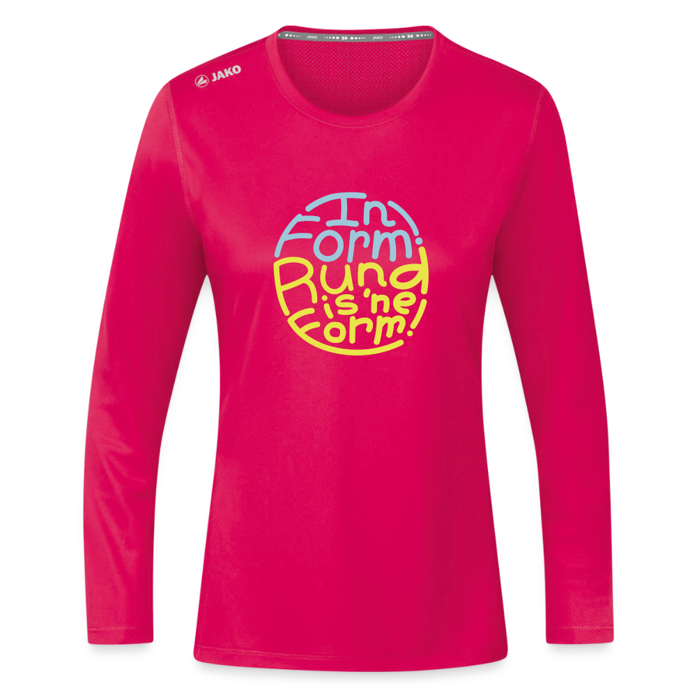 In Form! Rund is 'ne Form! - Frauen Sport Langarmshirt - dunkles Pink
