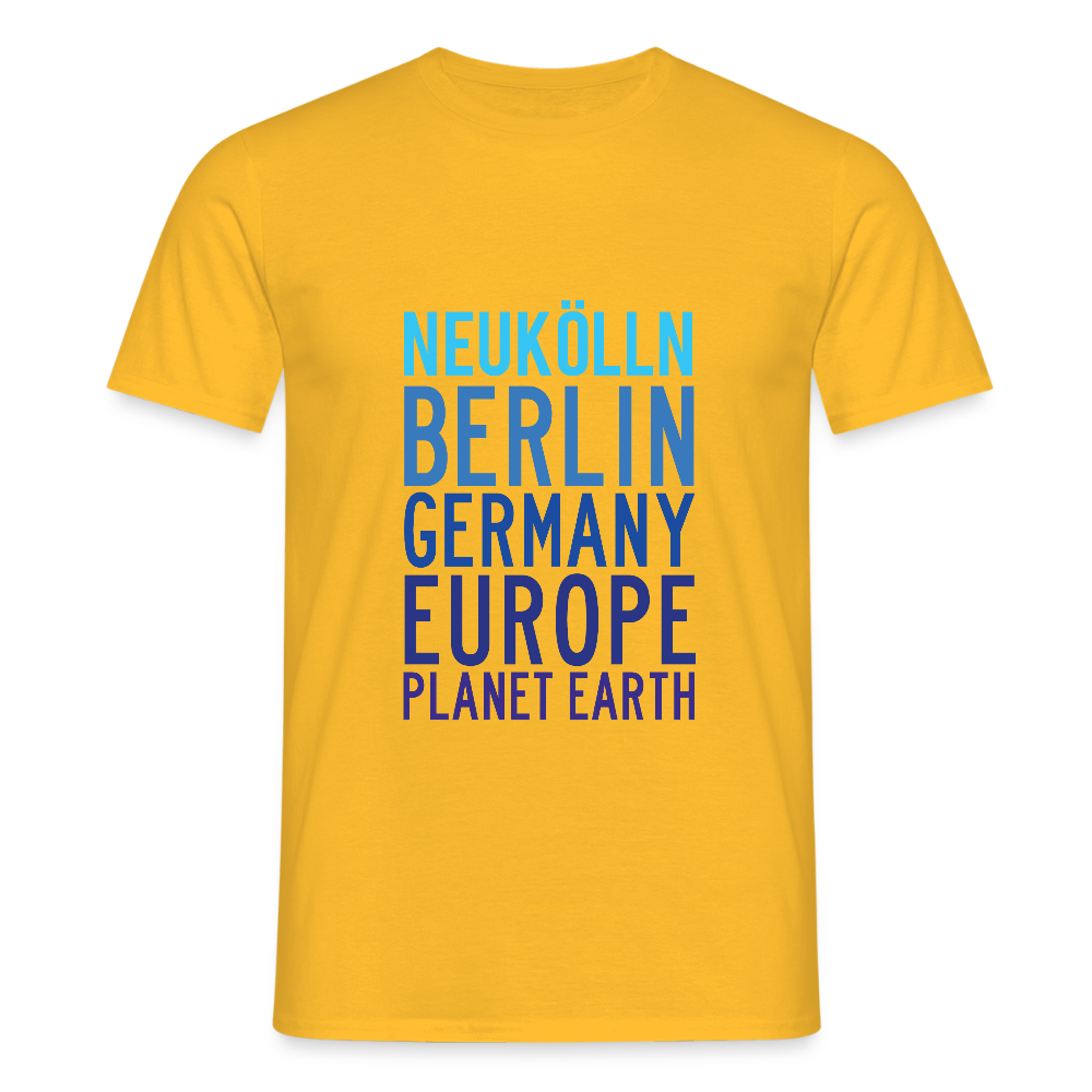 Neukölln Planet Earth - Männer Premium T-Shirt - Gelb